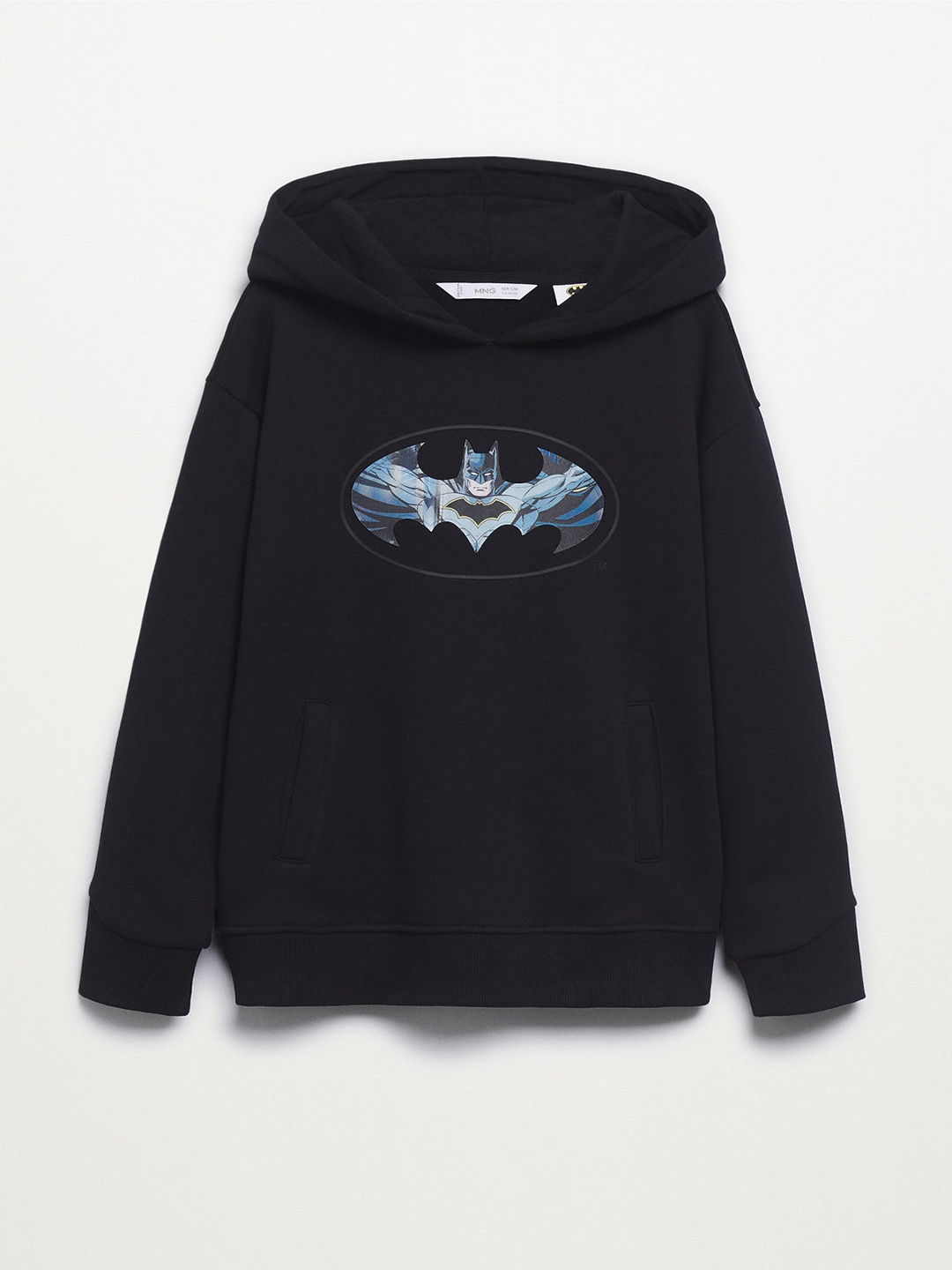 Mango Kids Boys Black & Blue Pure Cotton Batman Holographic Applique Hooded Sweatshirt
Mango Kids Boys Black & Blue Pure Cotton Batman Holographic Applique Hooded Sweatshirt