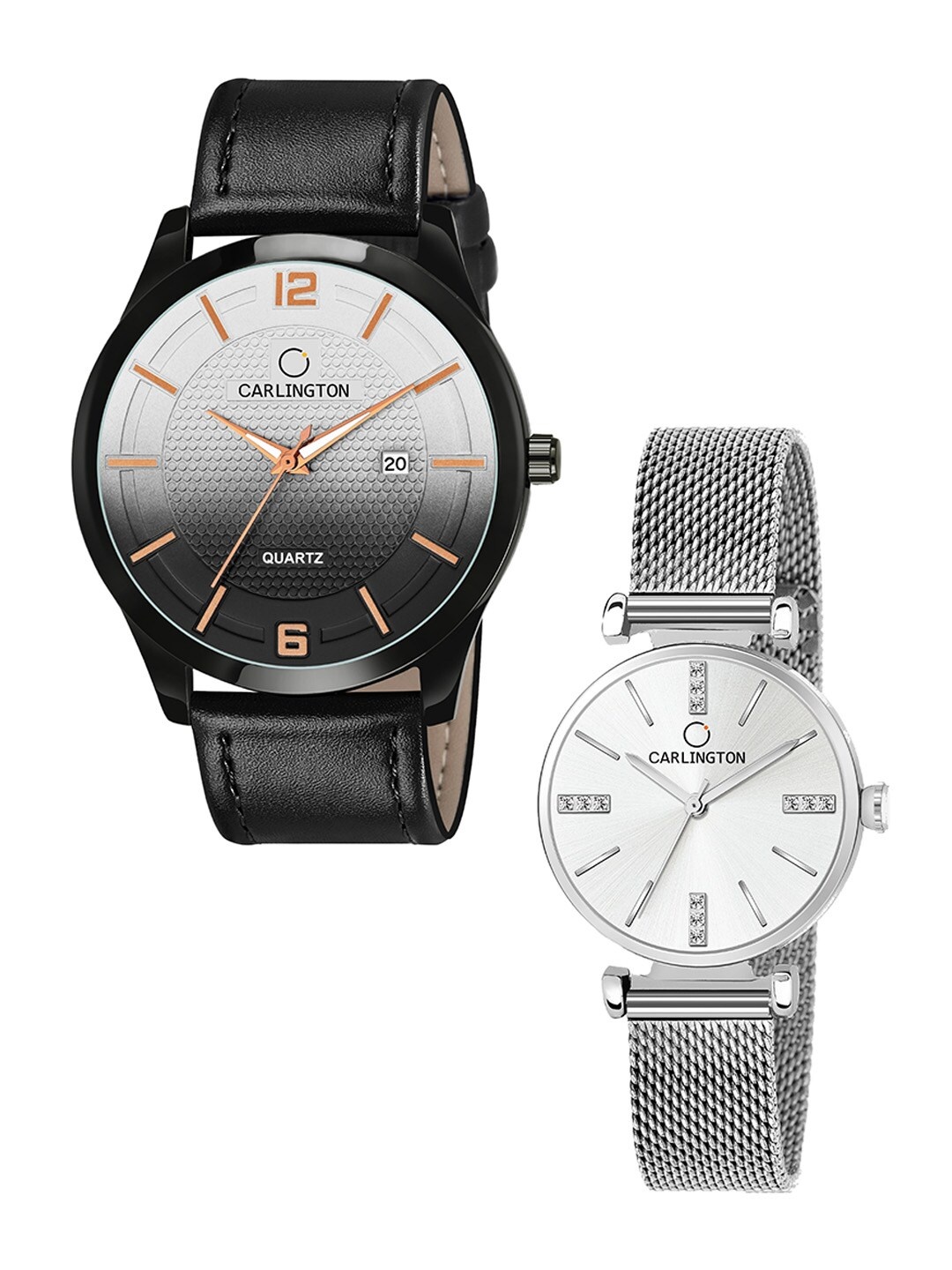 CARLINGTON Unisex Multicoloured Dial & Leather Straps Analogue Watch CT1010 Black - CT2011 Silver, Multi
CARLINGTON Unisex Multicoloured Dial & Leather Straps Analogue Watch CT1010 Black - CT2011 Silver, Multi
