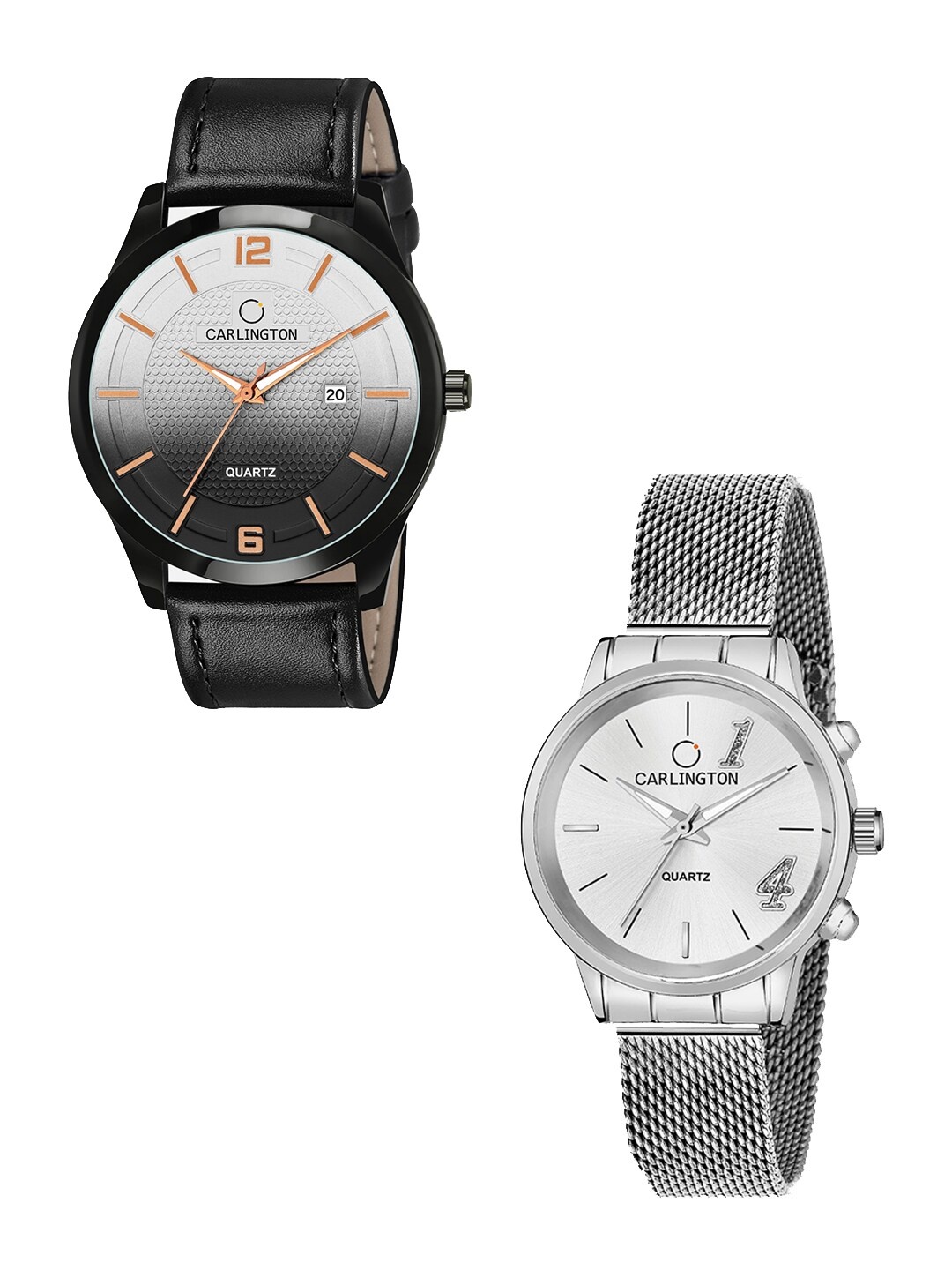 CARLINGTON Unisex 2 Multicoloured Dial & Leather Straps Analogue Watch Combo CT1010 Black
CARLINGTON Unisex 2 Multicoloured Dial & Leather Straps Analogue Watch Combo CT1010 Black