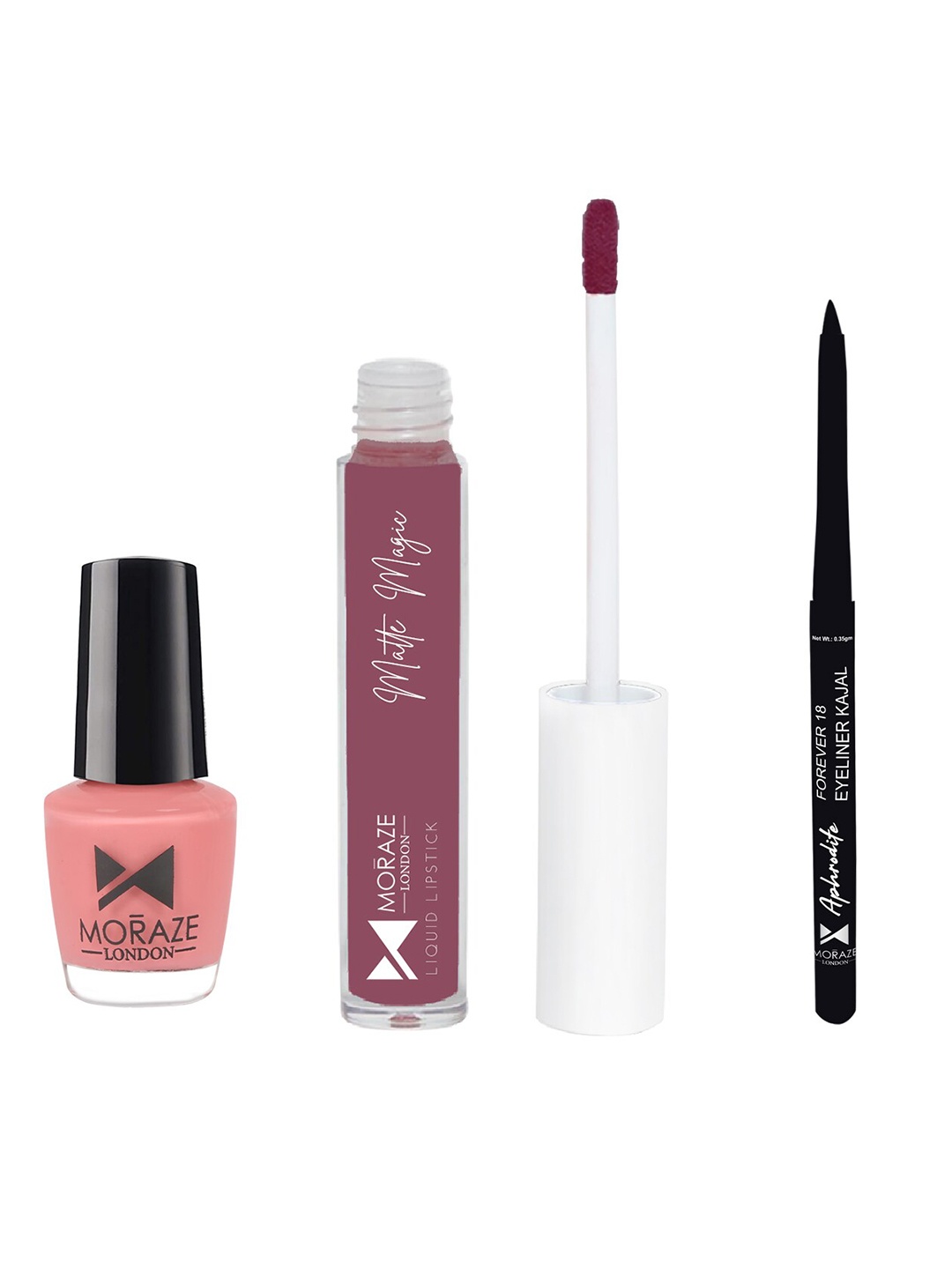 Moraze Combo Pack of Nail Polish Shalala La La Kajal & Lipstick Pinky Promise, Multi
Moraze Combo Pack of Nail Polish Shalala La La Kajal & Lipstick Pinky Promise, Multi