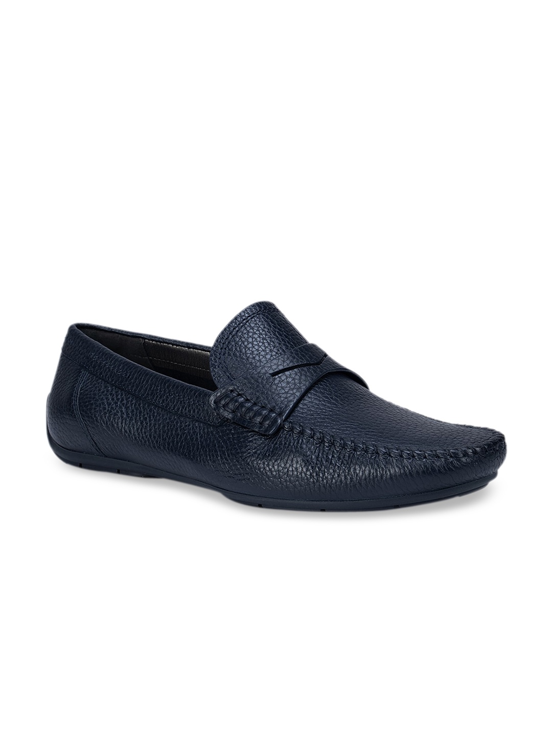 ROSSO BRUNELLO Men Blue Leather Loafers