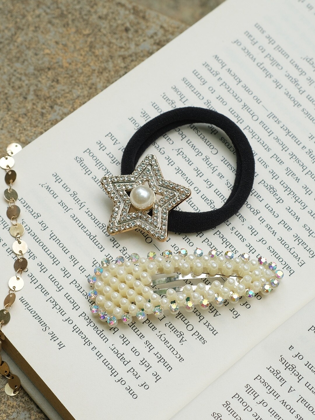Ayesha Women White & Black Set of 2 Pearl & Diamante Studded Oversized Hair Accessory Set
Ayesha Women White & Black Set of 2 Pearl & Diamante Studded Oversized Hair Accessory Set
