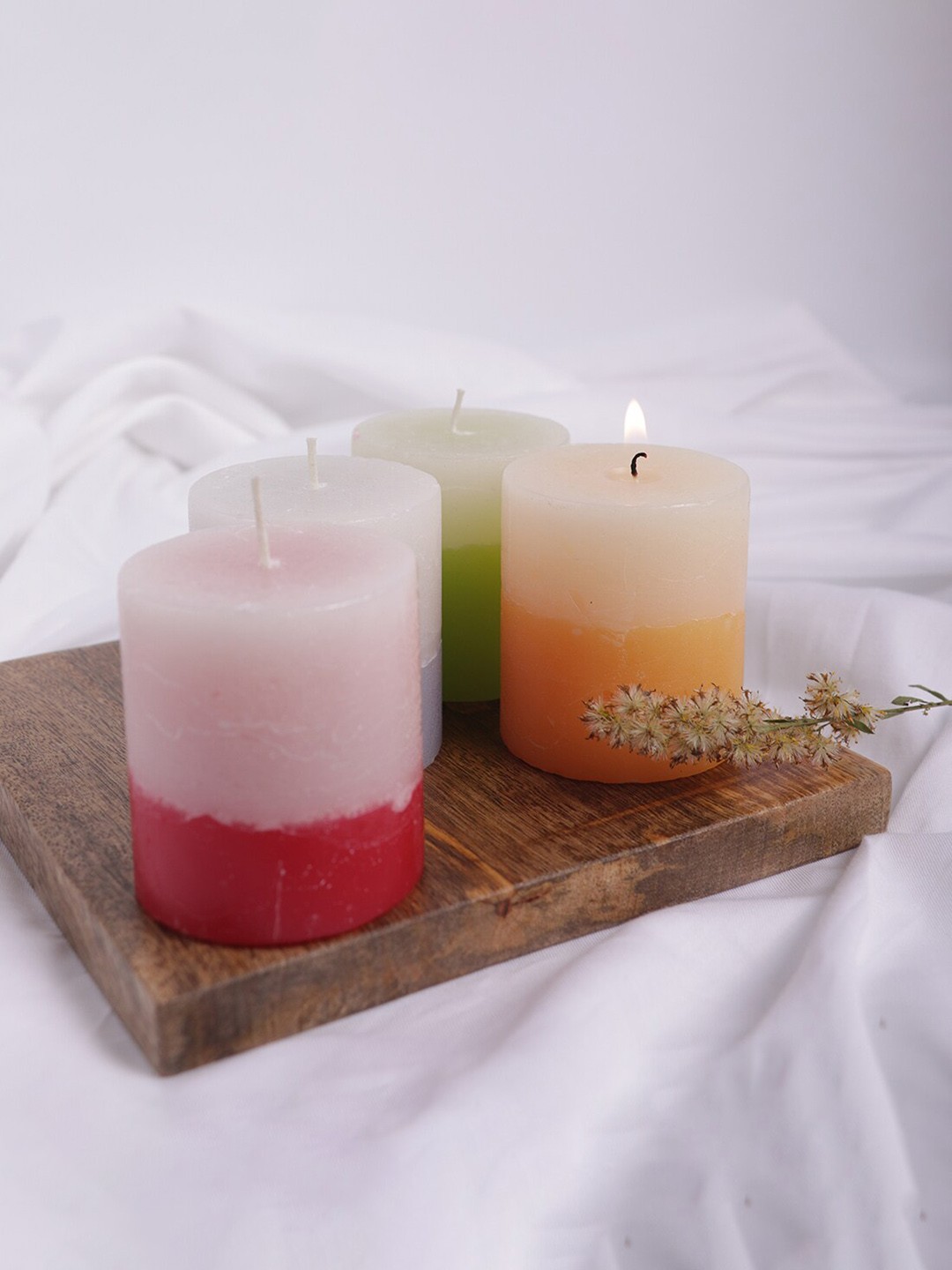 ExclusiveLane Set of 4 Handmade Aroma Scented Pillar Candles (8 Hour Burn Time Each), Green
ExclusiveLane Set of 4 Handmade Aroma Scented Pillar Candles (8 Hour Burn Time Each), Green