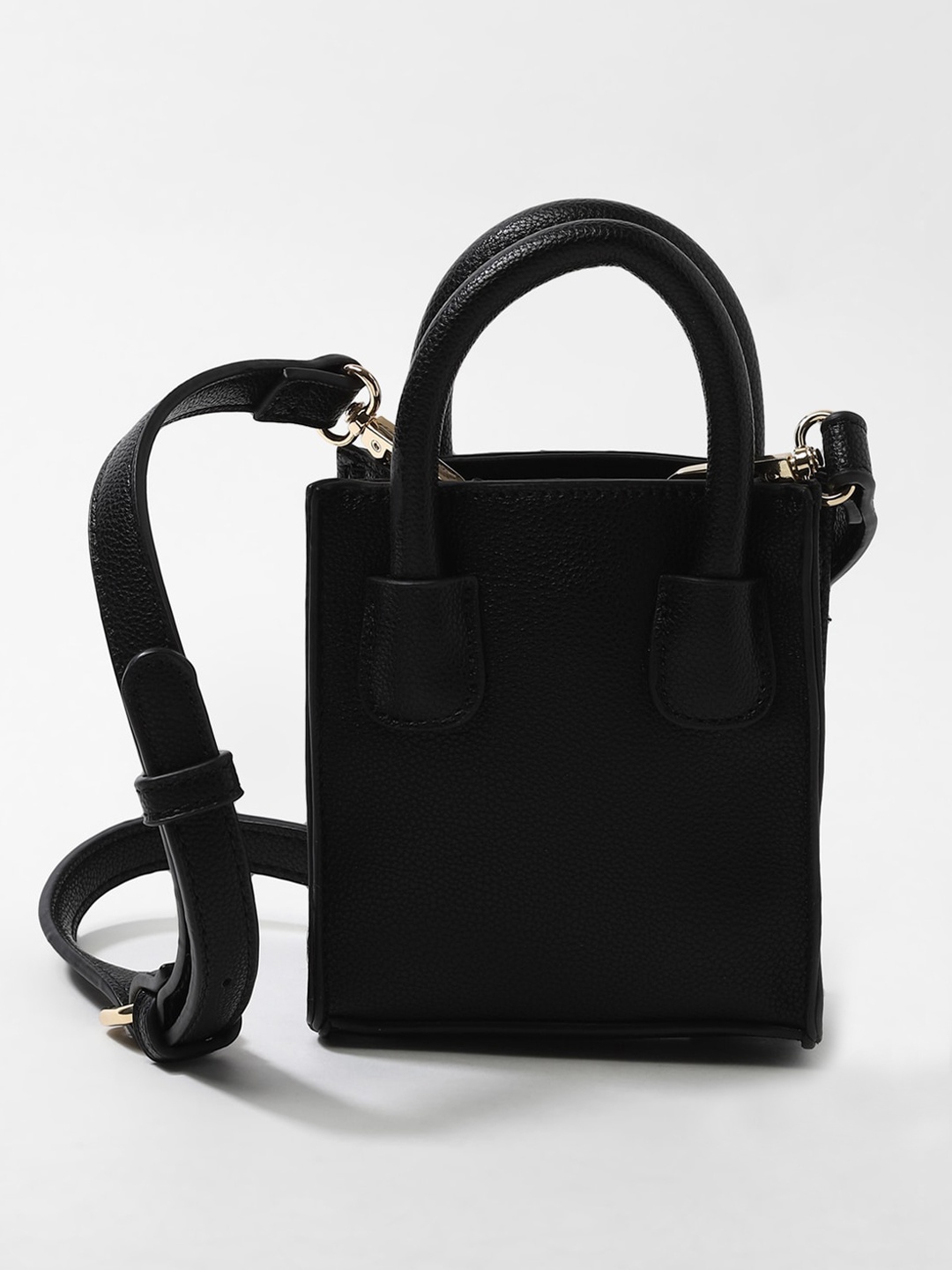 FOREVER 21 Black PU Structured Handheld Bag