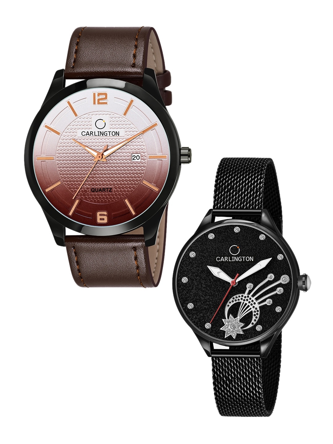 CARLINGTON Multicoloured Dial & Leather Analogue Watch-Combo CT1010 Brown - CT2020 Black
CARLINGTON Multicoloured Dial & Leather Analogue Watch-Combo CT1010 Brown - CT2020 Black