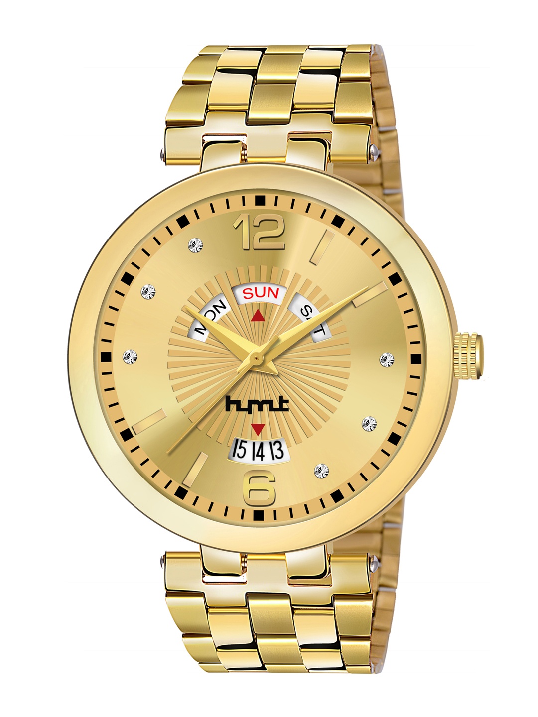 HYMT Men Gold-Toned Dial & Gold Toned Stainless Steel Bracelet Style Straps Analogue Watch HMTY-7010
HYMT Men Gold-Toned Dial & Gold Toned Stainless Steel Bracelet Style Straps Analogue Watch HMTY-7010
