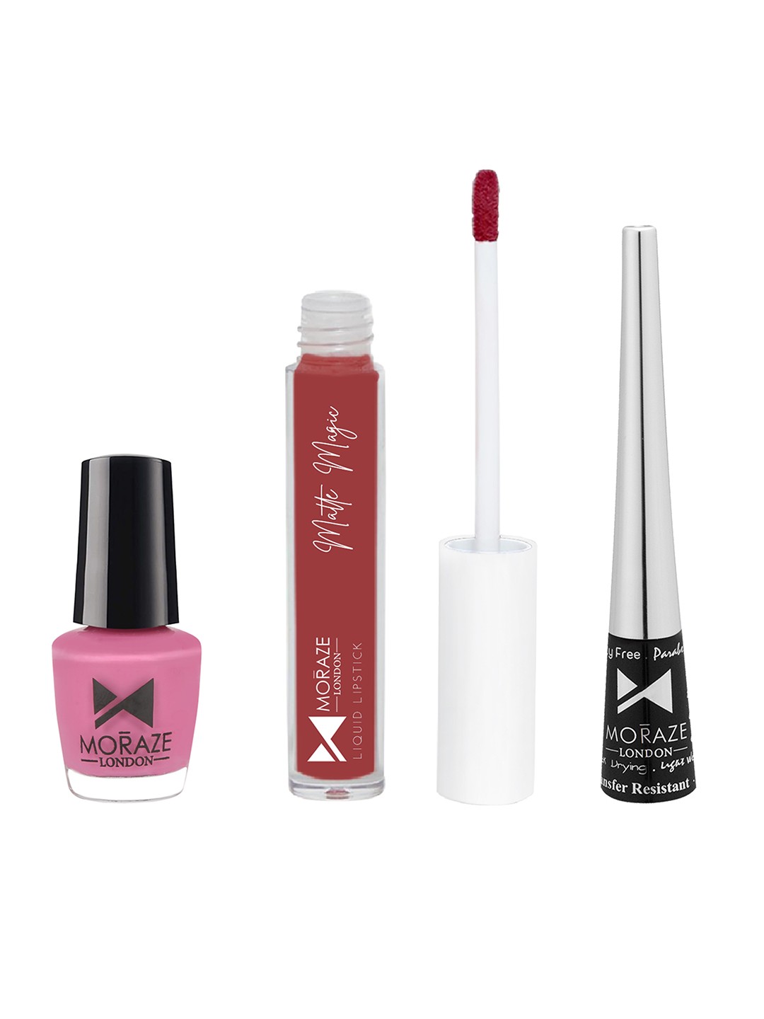 Moraze Combo Pack of Nail Polish (You Go Gurl), Eyeliner, & Liquid Lipstick, Multi
Moraze Combo Pack of Nail Polish (You Go Gurl), Eyeliner, & Liquid Lipstick, Multi