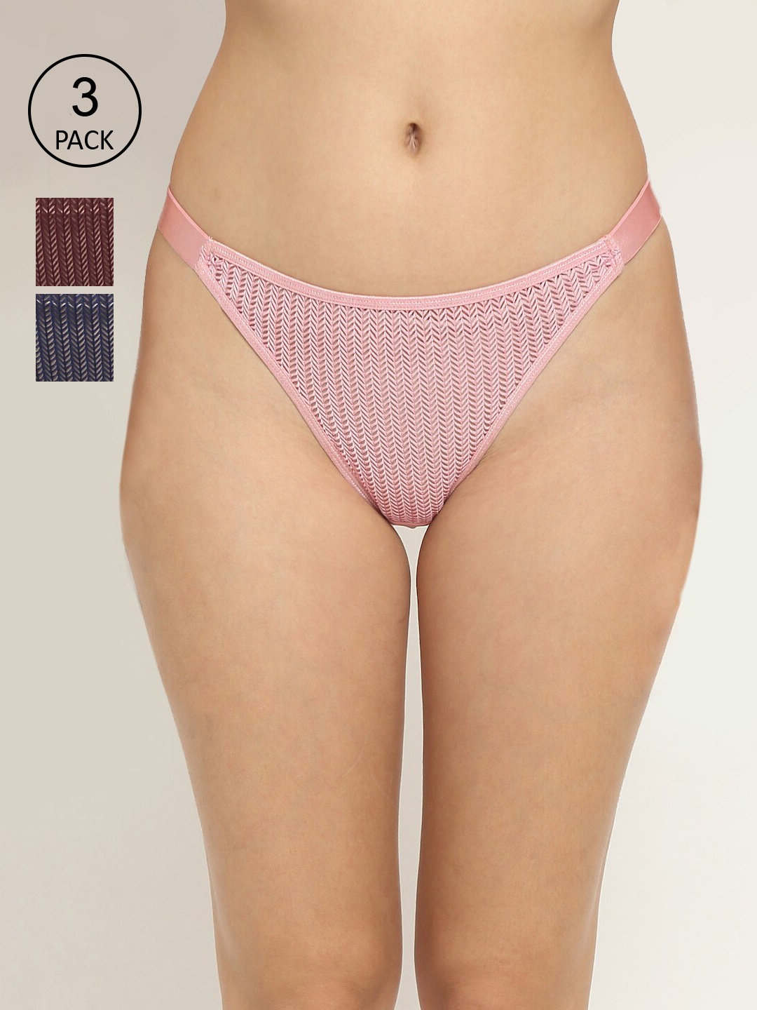 EROTISSCH Women Pack Of 3 Assorted Thongs