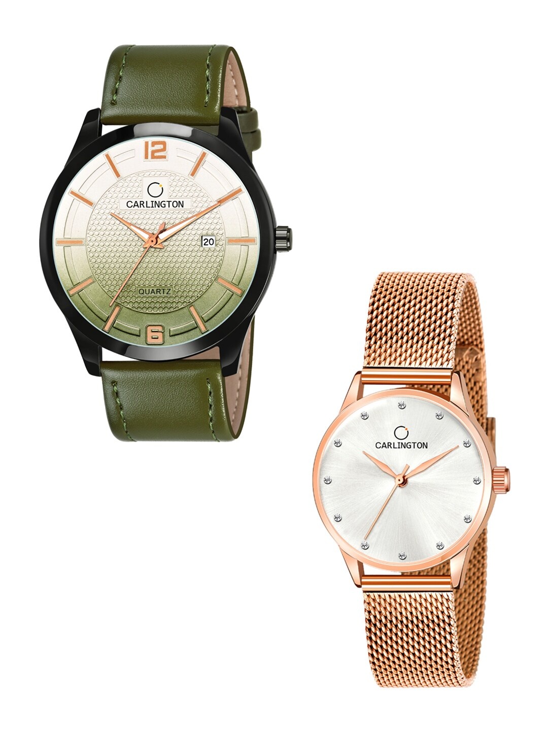 CARLINGTON Unisex Multicoloured Dial & Multicoloured Leather Straps Analogue Watch Combo CT1010 Green -
CARLINGTON Unisex Multicoloured Dial & Multicoloured Leather Straps Analogue Watch Combo CT1010 Green -