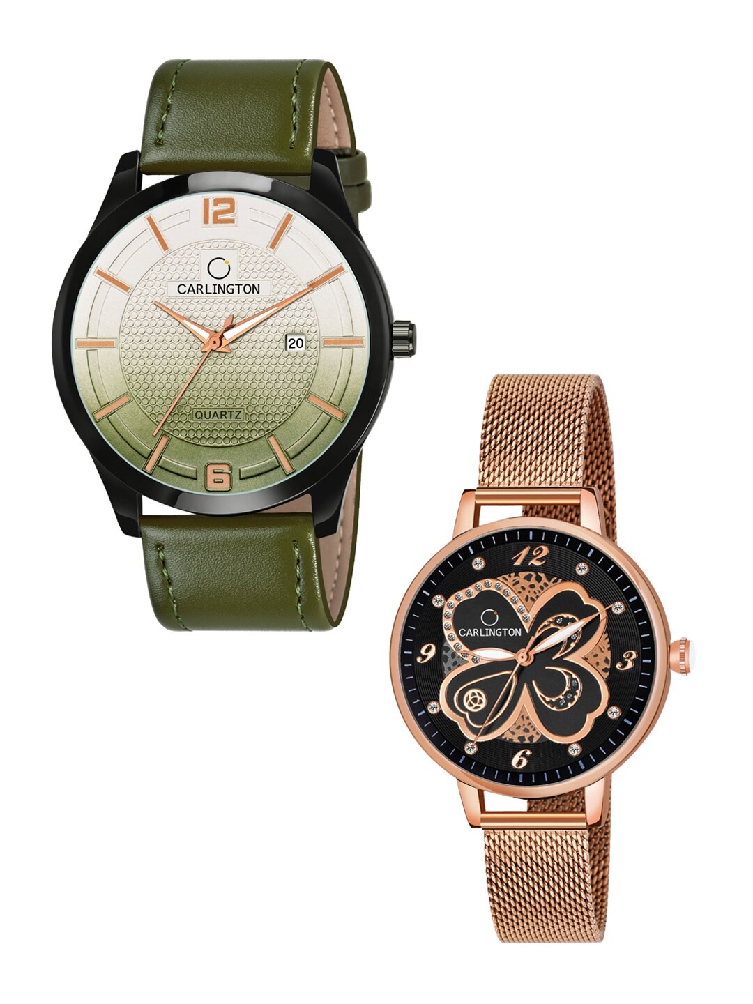 CARLINGTON Unisex Multicoloured Dial & Multicoloured Leather Straps Analogue Watch Combo CT1010 Green -
CARLINGTON Unisex Multicoloured Dial & Multicoloured Leather Straps Analogue Watch Combo CT1010 Green -
