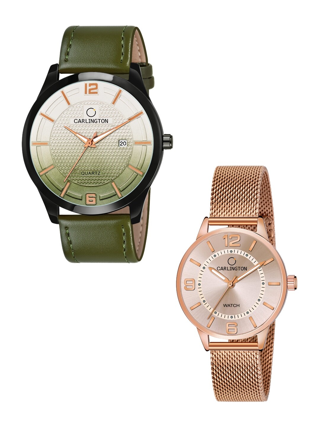 CARLINGTON Unisex Multicoloured Dial & Multicoloured Leather Straps Analogue Watch Combo CT1010 Green -
CARLINGTON Unisex Multicoloured Dial & Multicoloured Leather Straps Analogue Watch Combo CT1010 Green -