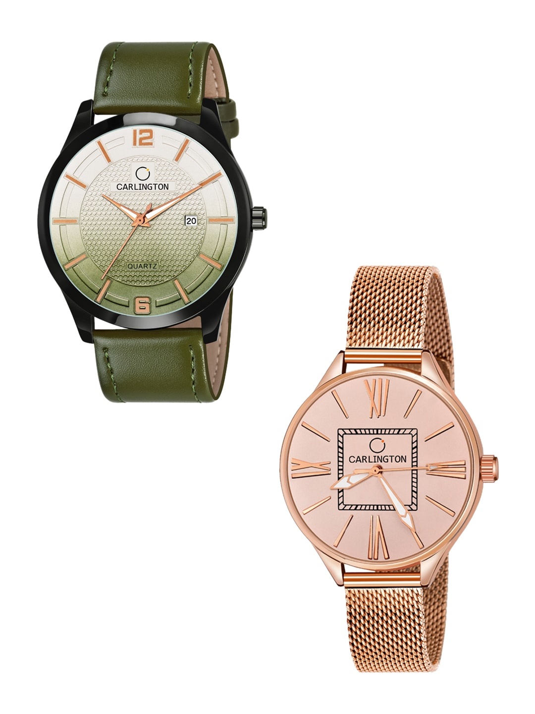 CARLINGTON Unisex Multicoloured Dial & Multicoloured Leather Straps Analogue Watch Combo CT1010 Green -
CARLINGTON Unisex Multicoloured Dial & Multicoloured Leather Straps Analogue Watch Combo CT1010 Green -