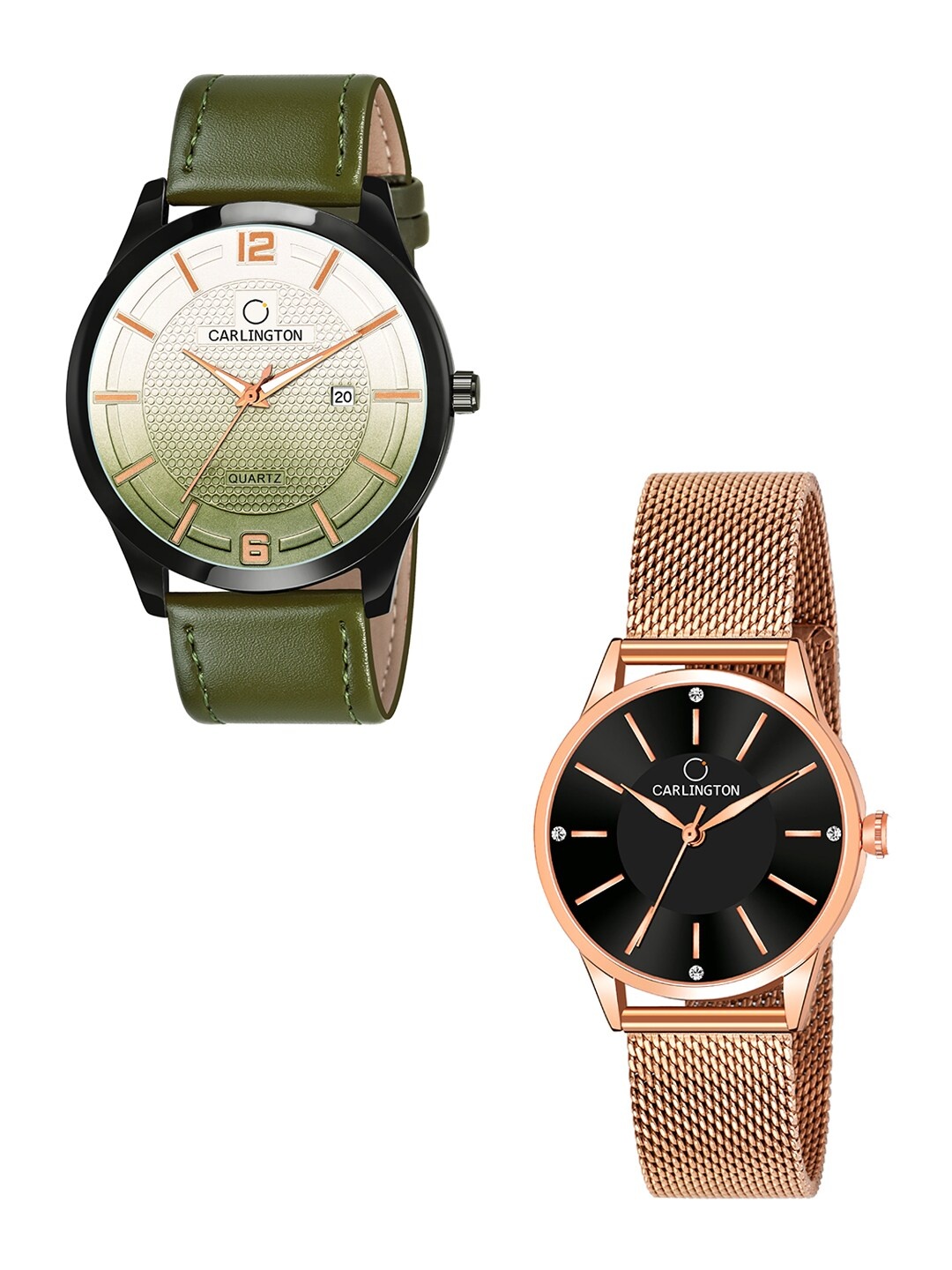 CARLINGTON Unisex Multicoloured Dial & Multicoloured Leather Straps Analogue Watch Combo CT1010 Green -
CARLINGTON Unisex Multicoloured Dial & Multicoloured Leather Straps Analogue Watch Combo CT1010 Green -