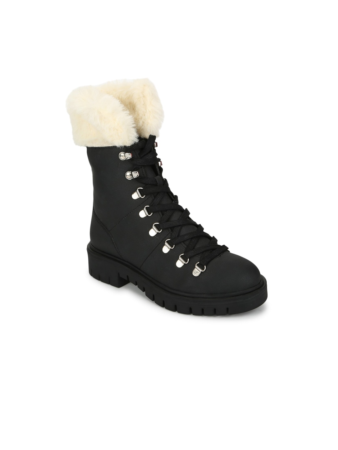 Truffle Collection Black Block Heeled Boots