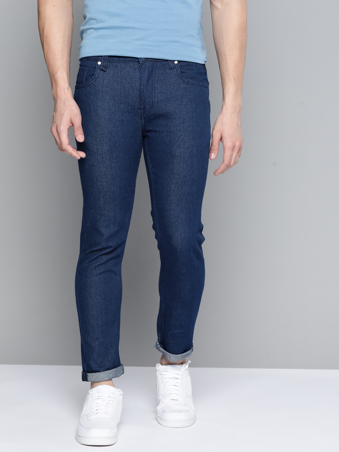 Mast & Harbour Men Navy Blue Skinny Fit Stretchable Jeans