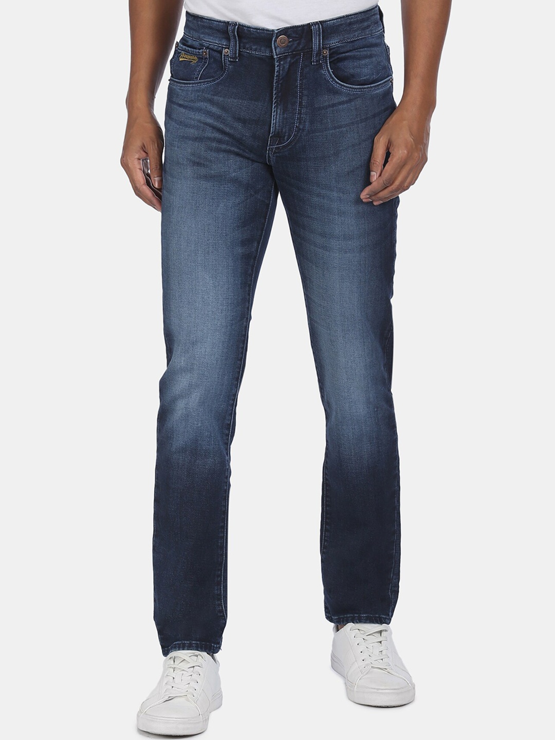 Aeropostale Men Blue Slim Fit Heavy Fade Jeans