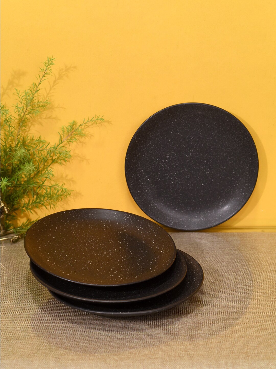 AAKRITI ART CREATIONS Black & White 4 Pieces Starry Night Textured Ceramic Matte Plates
AAKRITI ART CREATIONS Black & White 4 Pieces Starry Night Textured Ceramic Matte Plates