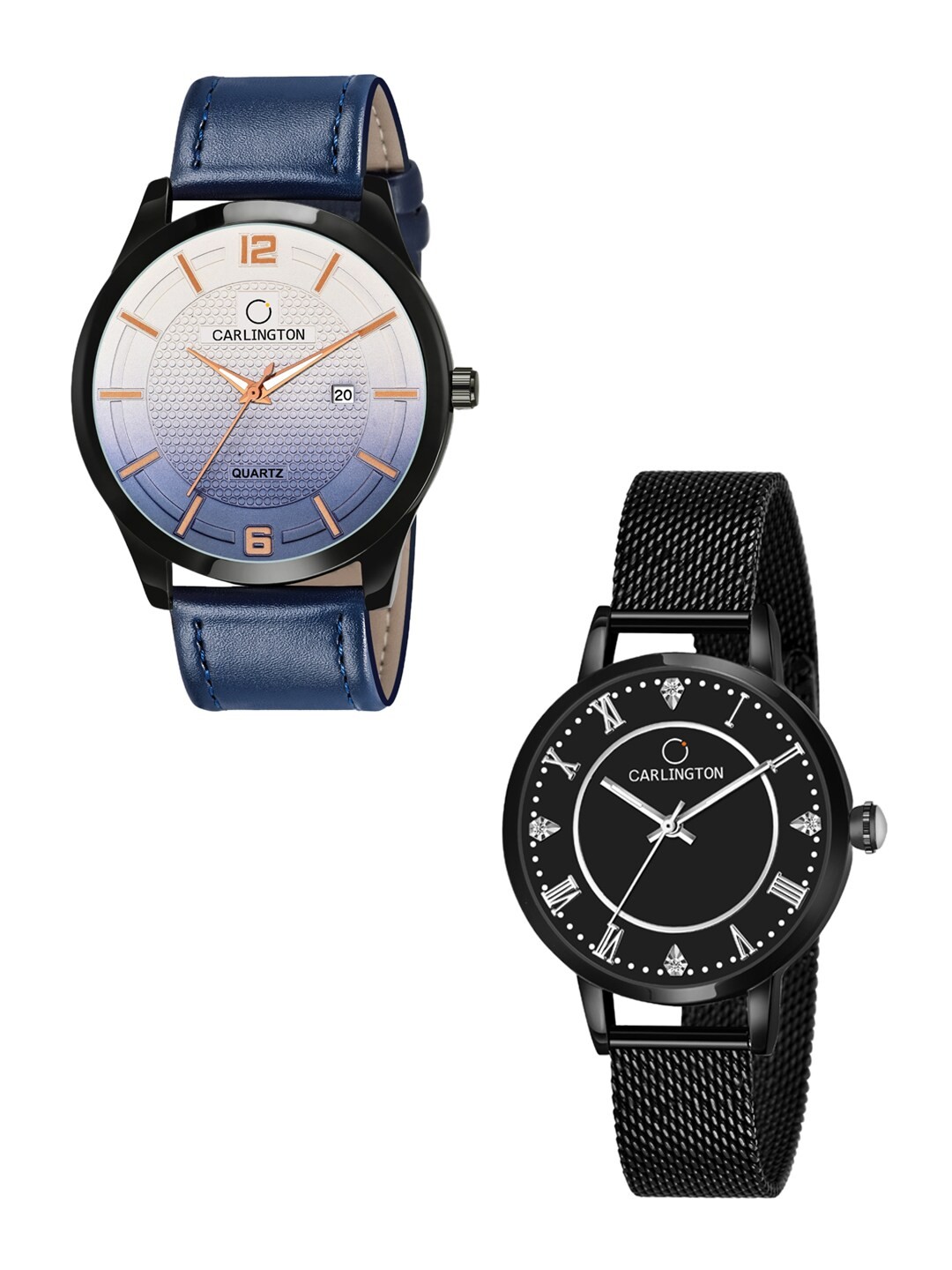 CARLINGTON Set Of 2 Multicoloured Dial & Leather Strap Analogue Watch CT1010-CT2013, Blue
CARLINGTON Set Of 2 Multicoloured Dial & Leather Strap Analogue Watch CT1010-CT2013, Blue