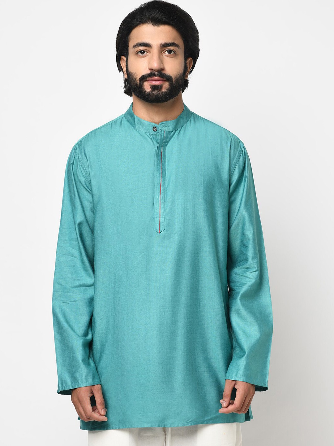 Fabindia Men Blue Thread Work Kurta