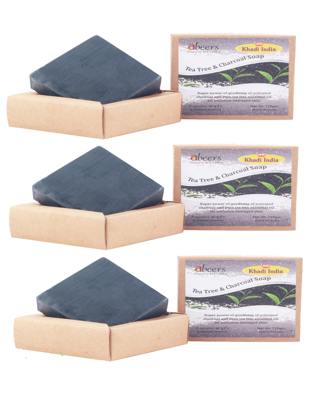 abeers Pack of 3 Khadi Abeers Handmade Tea Tree & Charcoal With Essential Oil Luxury Soap, Brown
abeers Pack of 3 Khadi Abeers Handmade Tea Tree & Charcoal With Essential Oil Luxury Soap, Brown