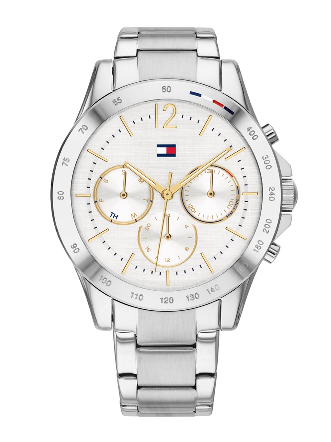 Tommy Hilfiger Women White Printed Dial & Silver-Toned Analogue Multi Watch-TH1782194W
Tommy Hilfiger Women White Printed Dial & Silver-Toned Analogue Multi Watch-TH1782194W