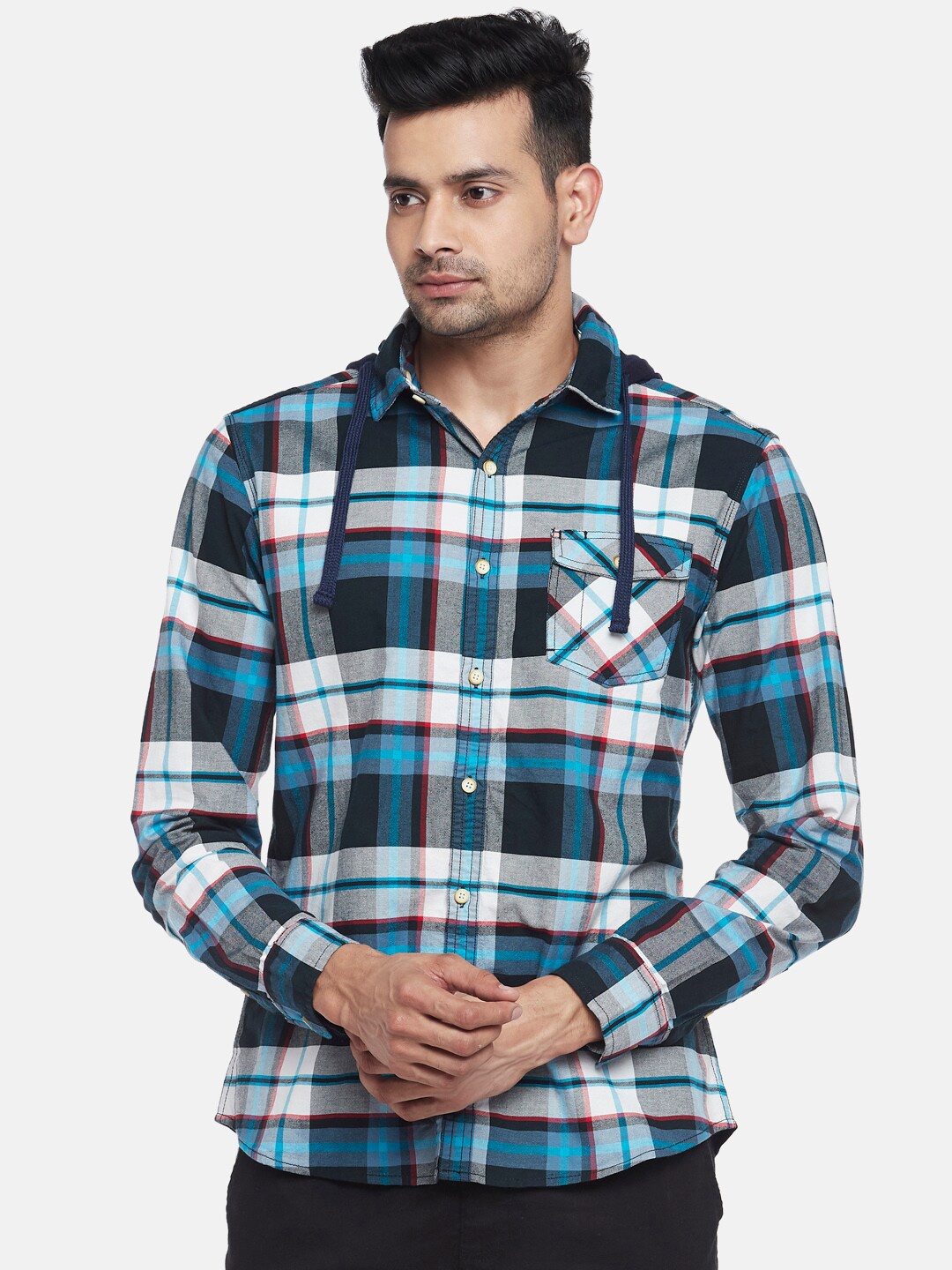 Urban Ranger by pantaloons Blue Slim Fit Opaque Checked Pure Cotton Hooded Casual Shirt
Urban Ranger by pantaloons Blue Slim Fit Opaque Checked Pure Cotton Hooded Casual Shirt