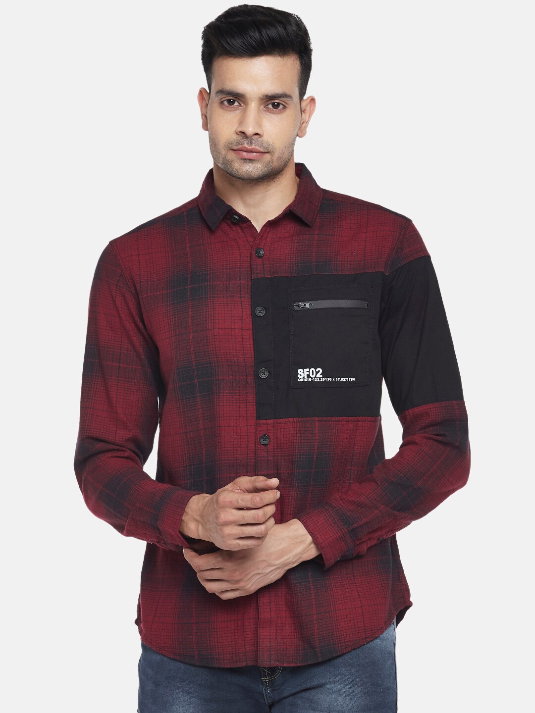 SF JEANS by Pantaloons Men Red & Black Slim Fit Tartan Checks Pure Cotton Casual Shirt
SF JEANS by Pantaloons Men Red & Black Slim Fit Tartan Checks Pure Cotton Casual Shirt