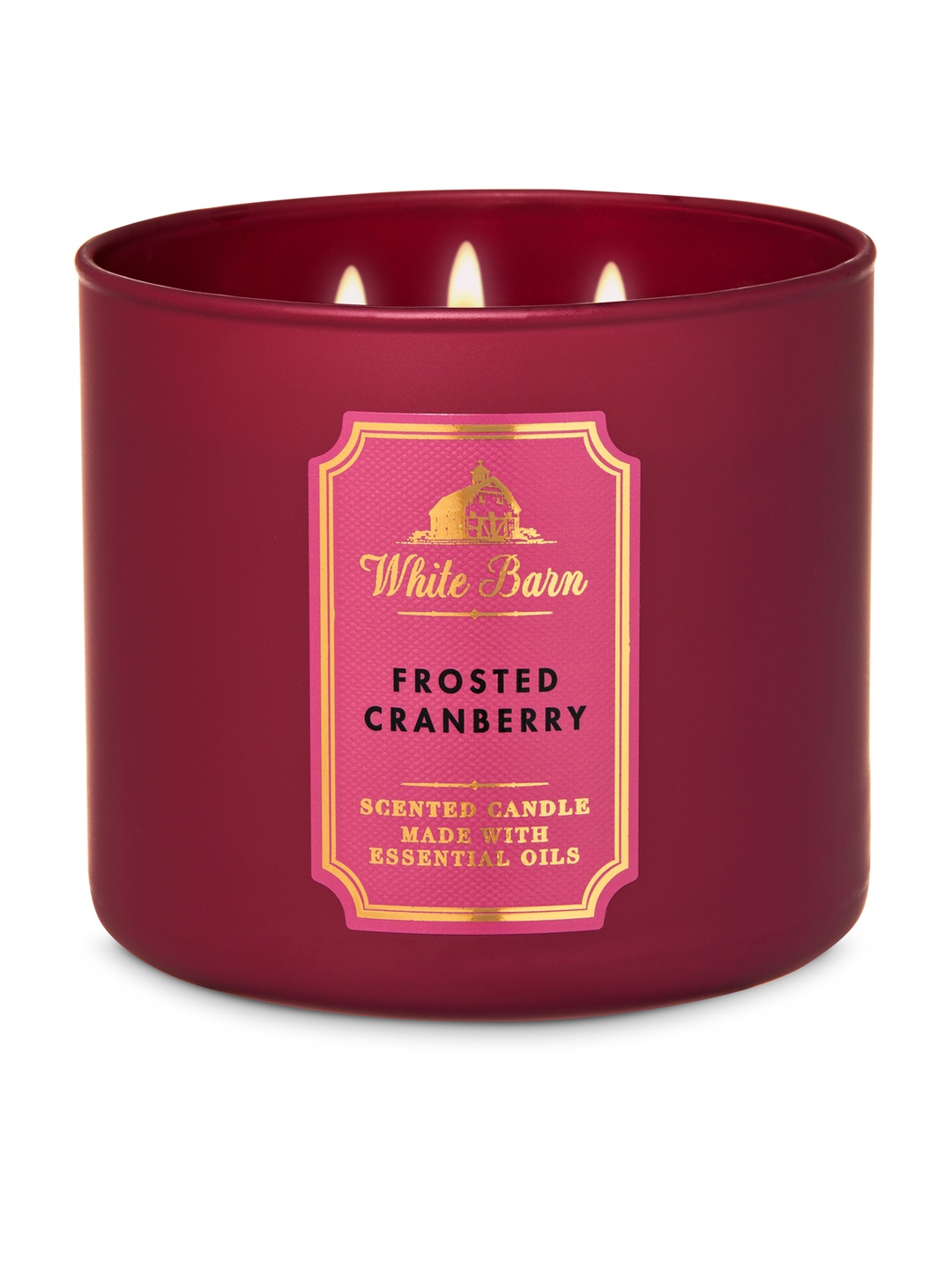 Bath & Body Works White Barn Maroon Frosted Cranberry Scented 3-Wick Candle 411 gm
Bath & Body Works White Barn Maroon Frosted Cranberry Scented 3-Wick Candle 411 gm