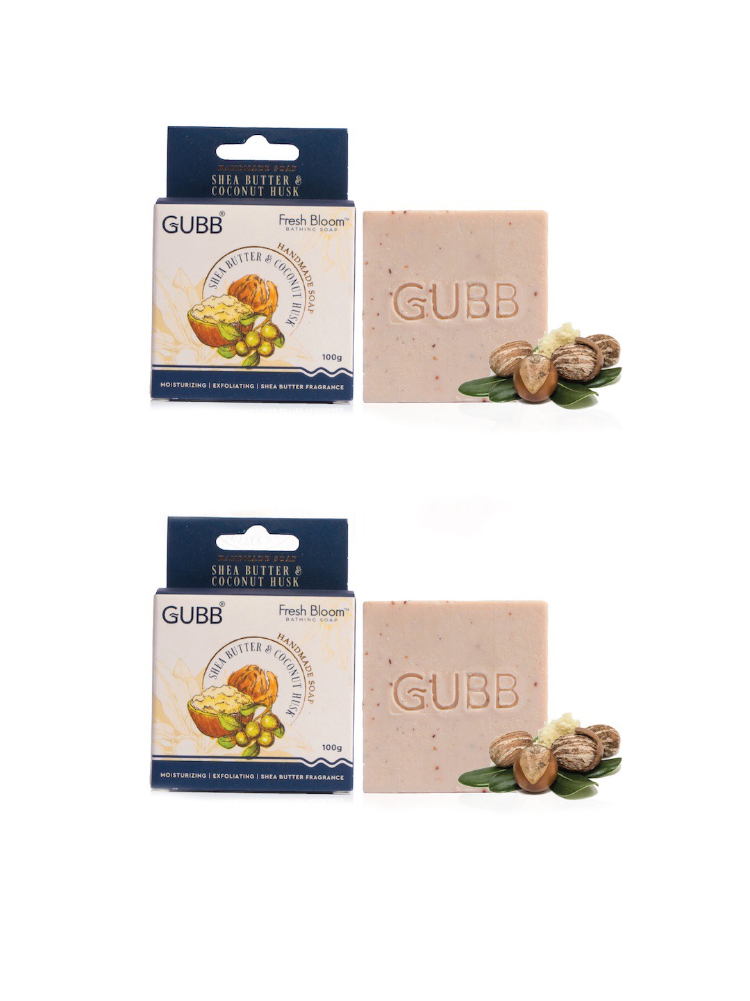 GUBB Pack of 2 Handmade Organic Bathing Soap With Shea Butter & Coconut Husk - 100g Each, Beige
GUBB Pack of 2 Handmade Organic Bathing Soap With Shea Butter & Coconut Husk - 100g Each, Beige