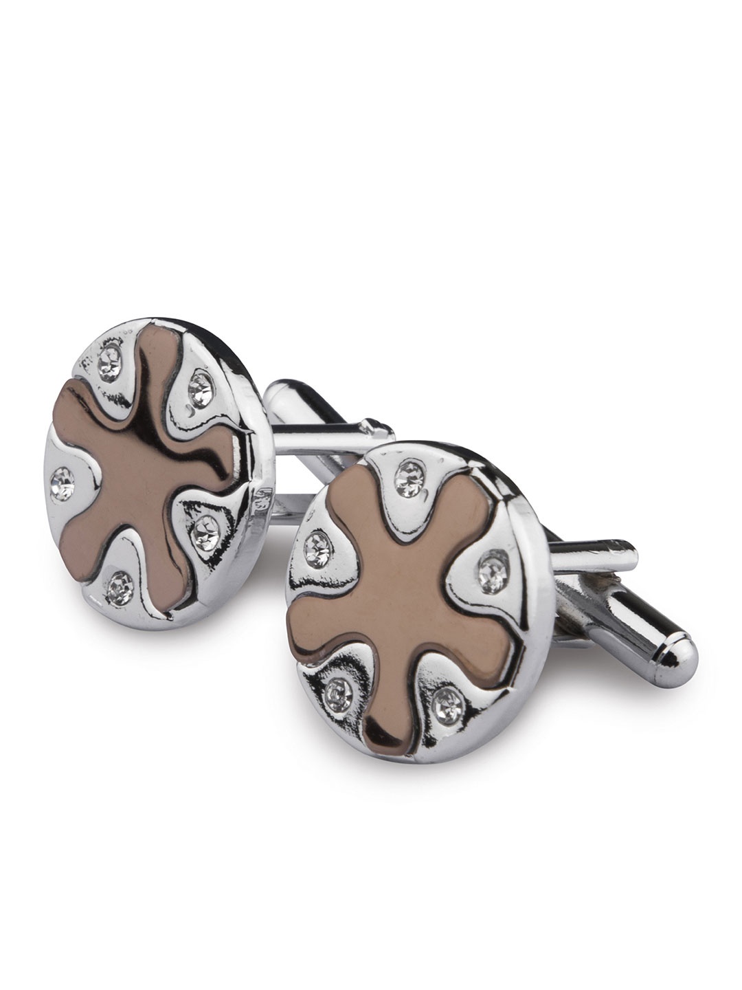 KOVOVE Gold-Toned & Silver-Toned Gleaming Star Cufflinks