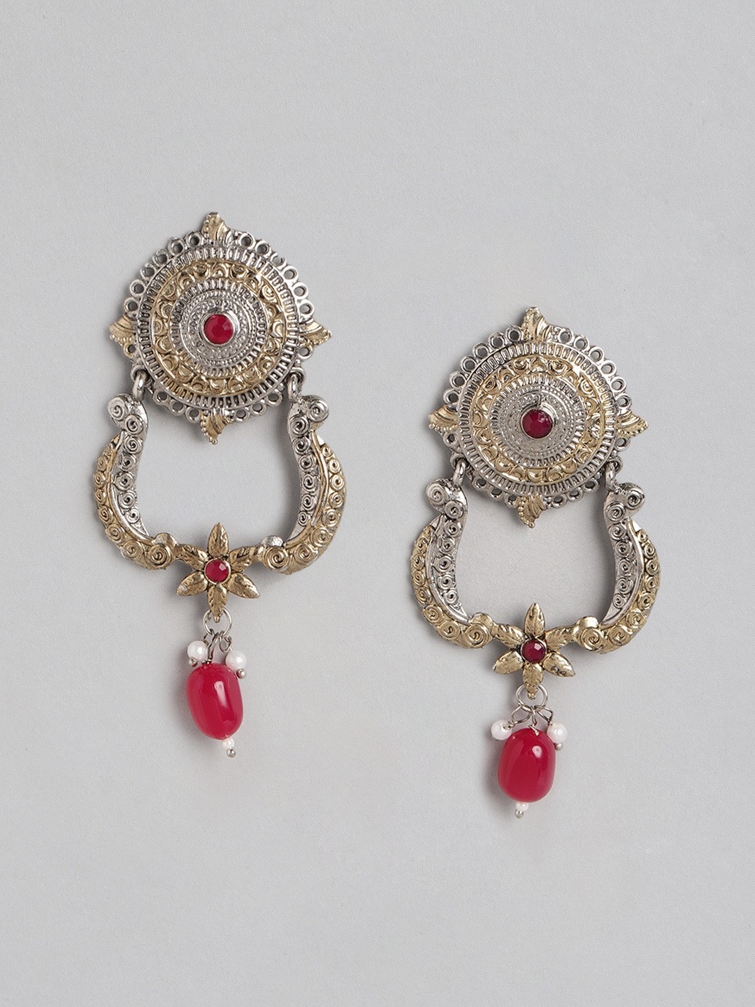 Anouk Gold-Toned & Oxidised Silver-Toned Stone Studded & Beaded Classic Drop Earrings
Anouk Gold-Toned & Oxidised Silver-Toned Stone Studded & Beaded Classic Drop Earrings