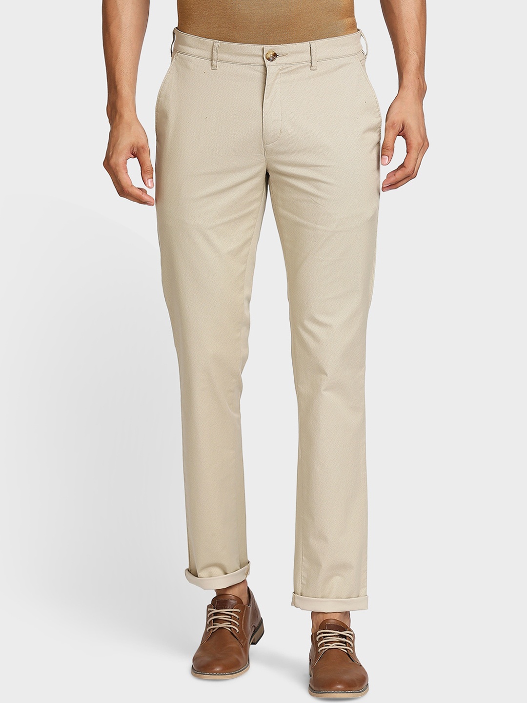 ColorPlus Men Khaki Trousers