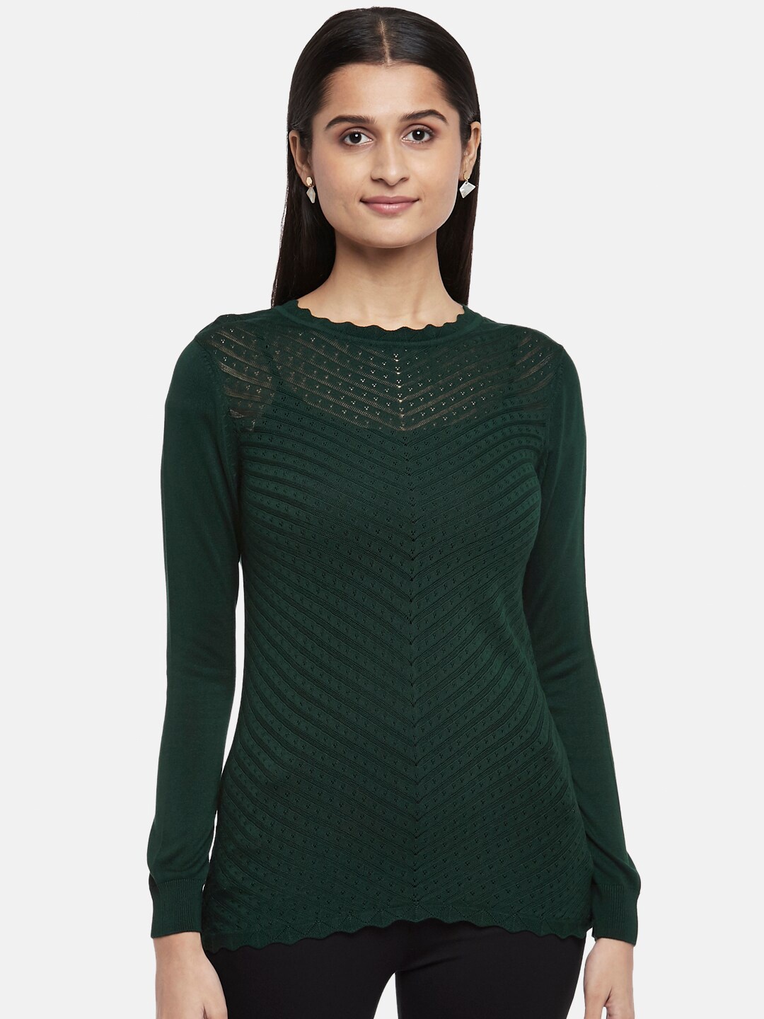 Annabelle by Pantaloons Teal Regular Top