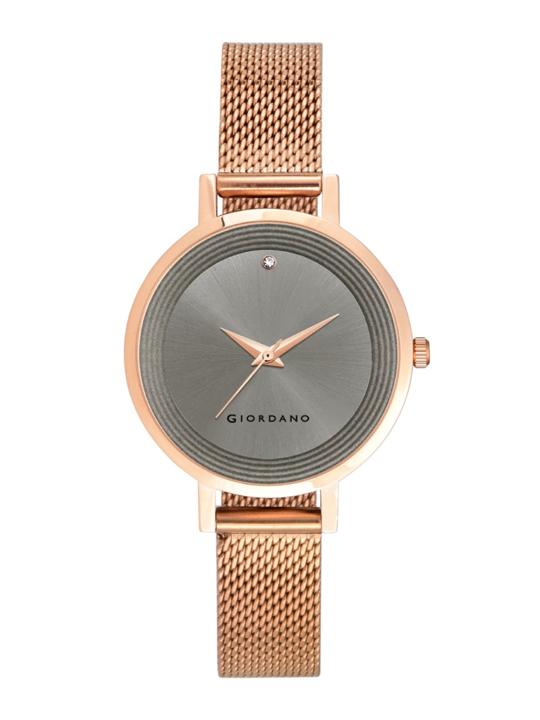 GIORDANO Women Grey Brass Embellished Dial & Gunmetal Toned Bracelet Style Straps Analogue Watch GD4067-11
GIORDANO Women Grey Brass Embellished Dial & Gunmetal Toned Bracelet Style Straps Analogue Watch GD4067-11