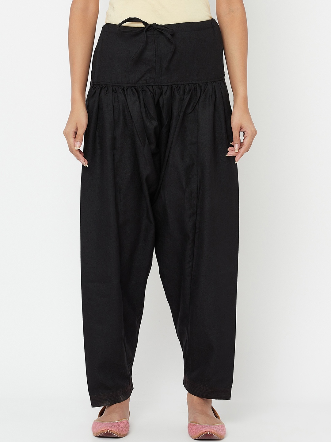 Fabindia Women Black Solid Woollen Salwar