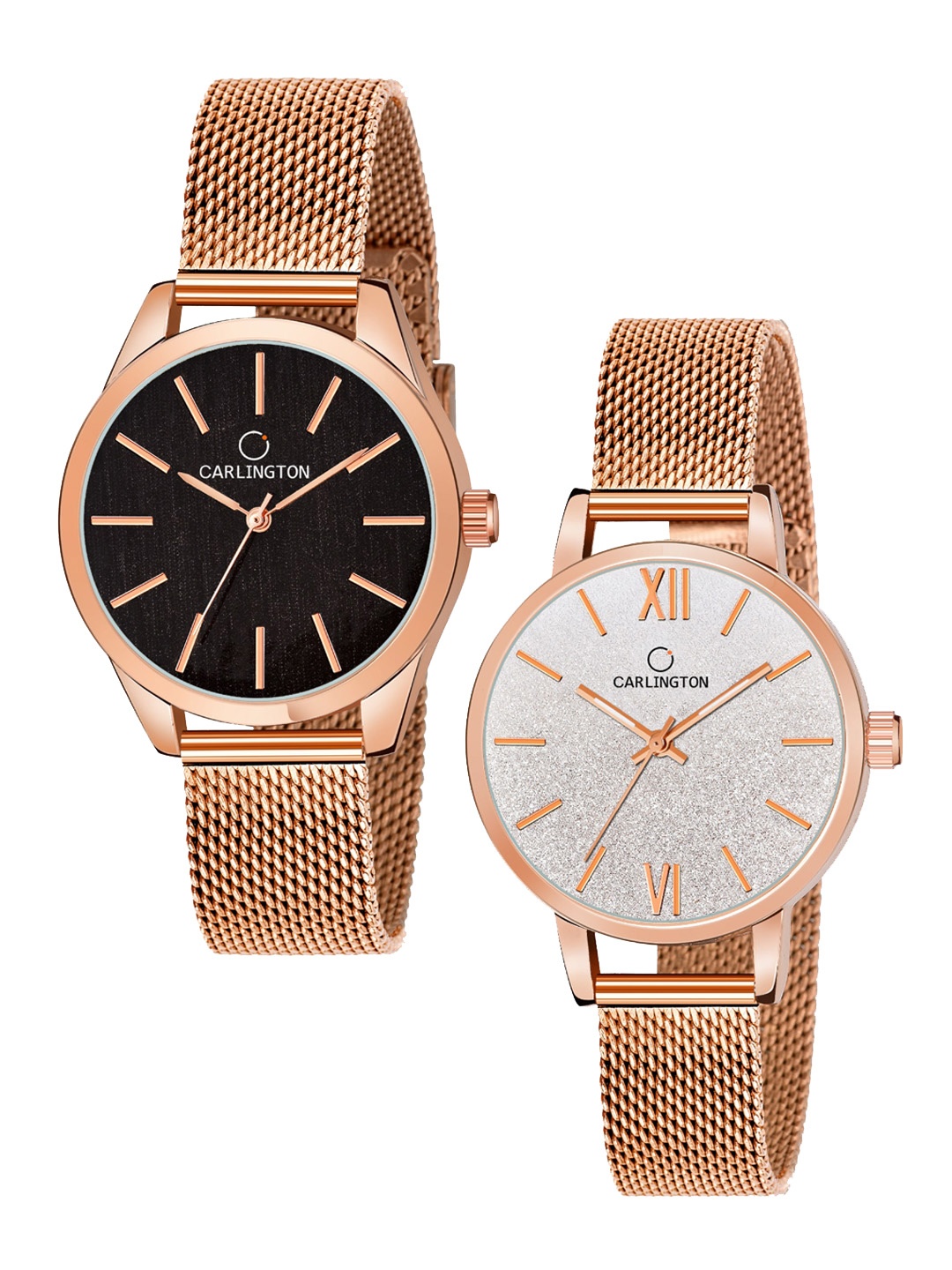 CARLINGTON Women Set Of 2 Multicoloured Dial & Stainless Steel Bracelet Straps Analogue Watch CT2001 RoseBlack-CT2018 RoseWhite, Multi
CARLINGTON Women Set Of 2 Multicoloured Dial & Stainless Steel Bracelet Straps Analogue Watch CT2001 RoseBlack-CT2018 RoseWhite, Multi