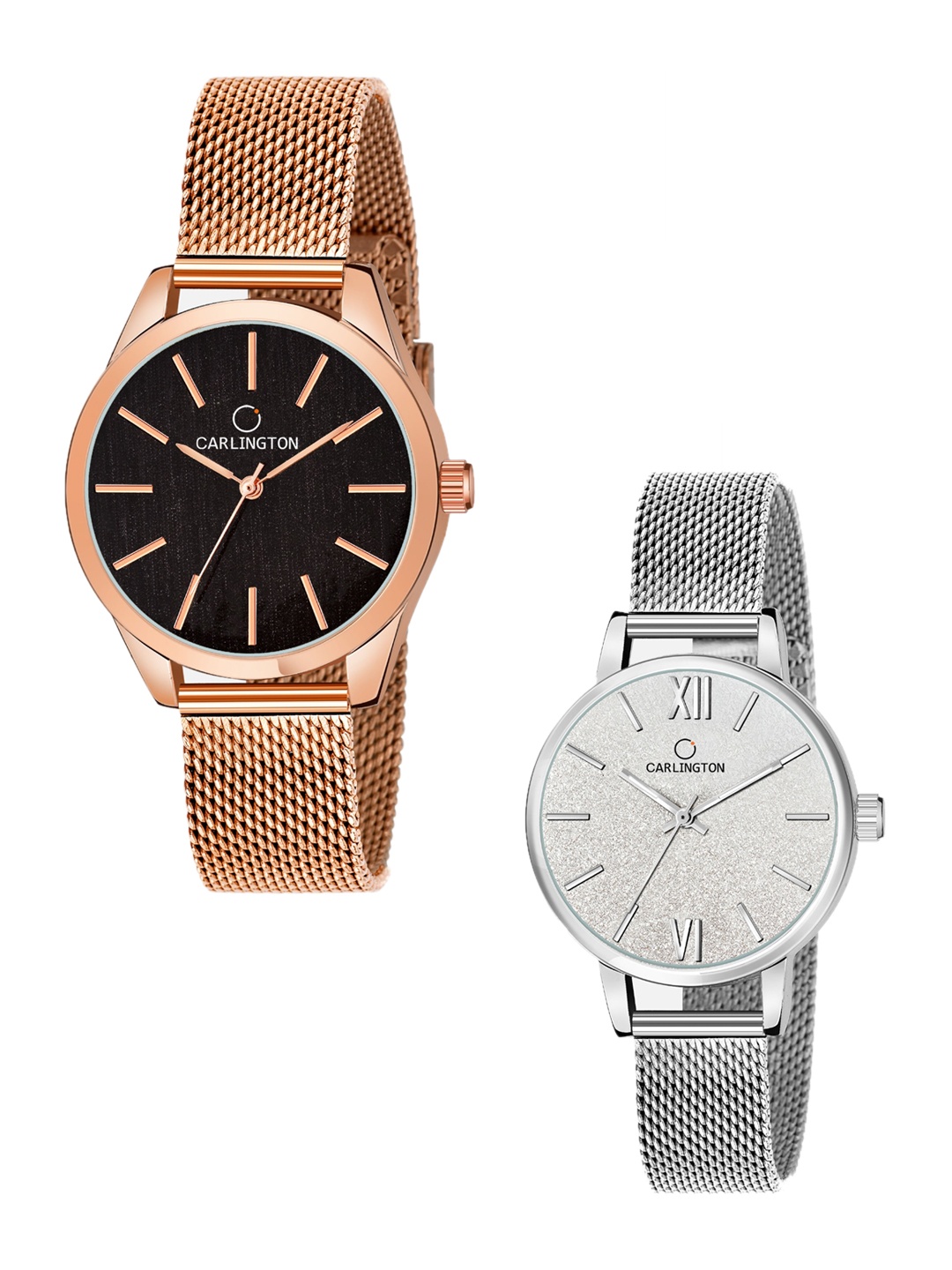 CARLINGTON Women Set Of 2 Multicoloured Dial & Stainless Steel Bracelet Straps Analogue Watch CT2001 RoseBlack-CT2018 Silver, Multi
CARLINGTON Women Set Of 2 Multicoloured Dial & Stainless Steel Bracelet Straps Analogue Watch CT2001 RoseBlack-CT2018 Silver, Multi