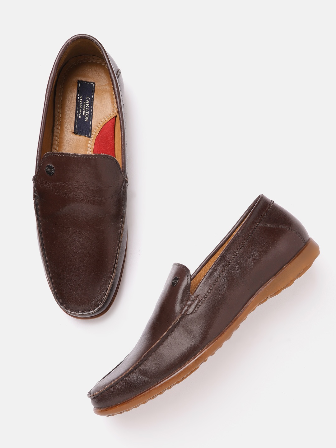 Carlton London Men Brown Solid Formal Loafers