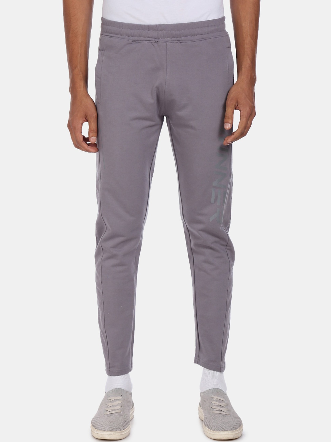 Colt Men Grey Solid Cotton Track Pants