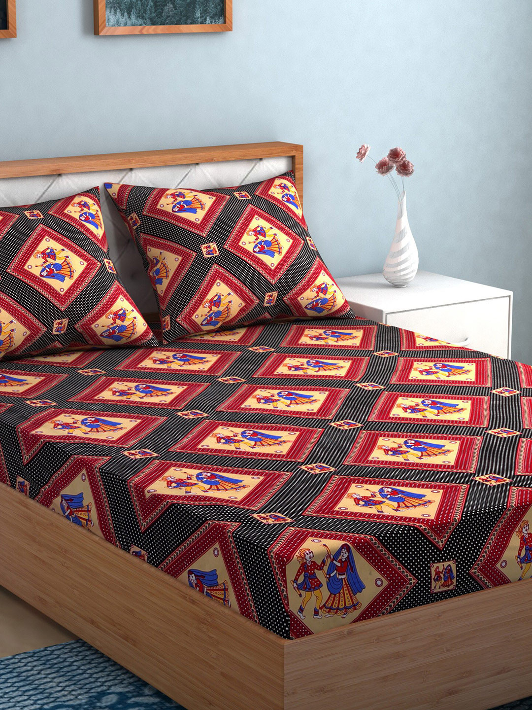 TAG 7 Multicoloured Printed Cotton 210 TC 2 King Bedsheet with 4 Pillow Covers, Multi
TAG 7 Multicoloured Printed Cotton 210 TC 2 King Bedsheet with 4 Pillow Covers, Multi