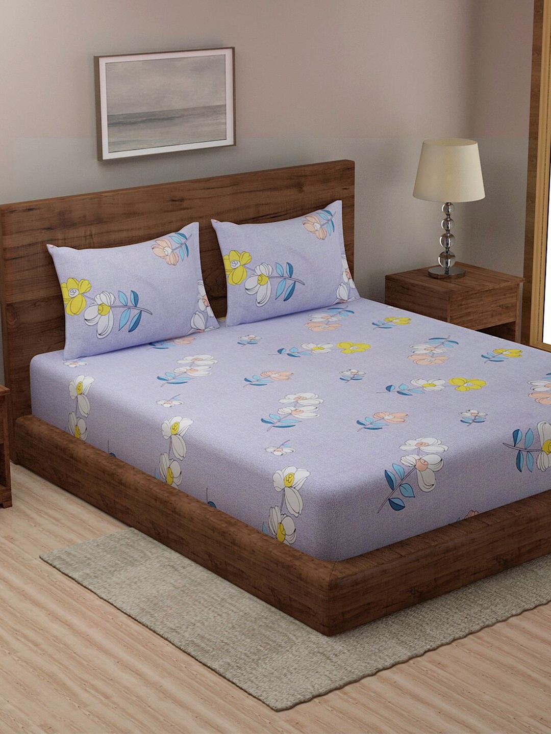 TAG 7 Multicoloured Floral Printed Cotton 210 TC 2 King Bedsheet with 4 Pillow Covers, Multi
TAG 7 Multicoloured Floral Printed Cotton 210 TC 2 King Bedsheet with 4 Pillow Covers, Multi
