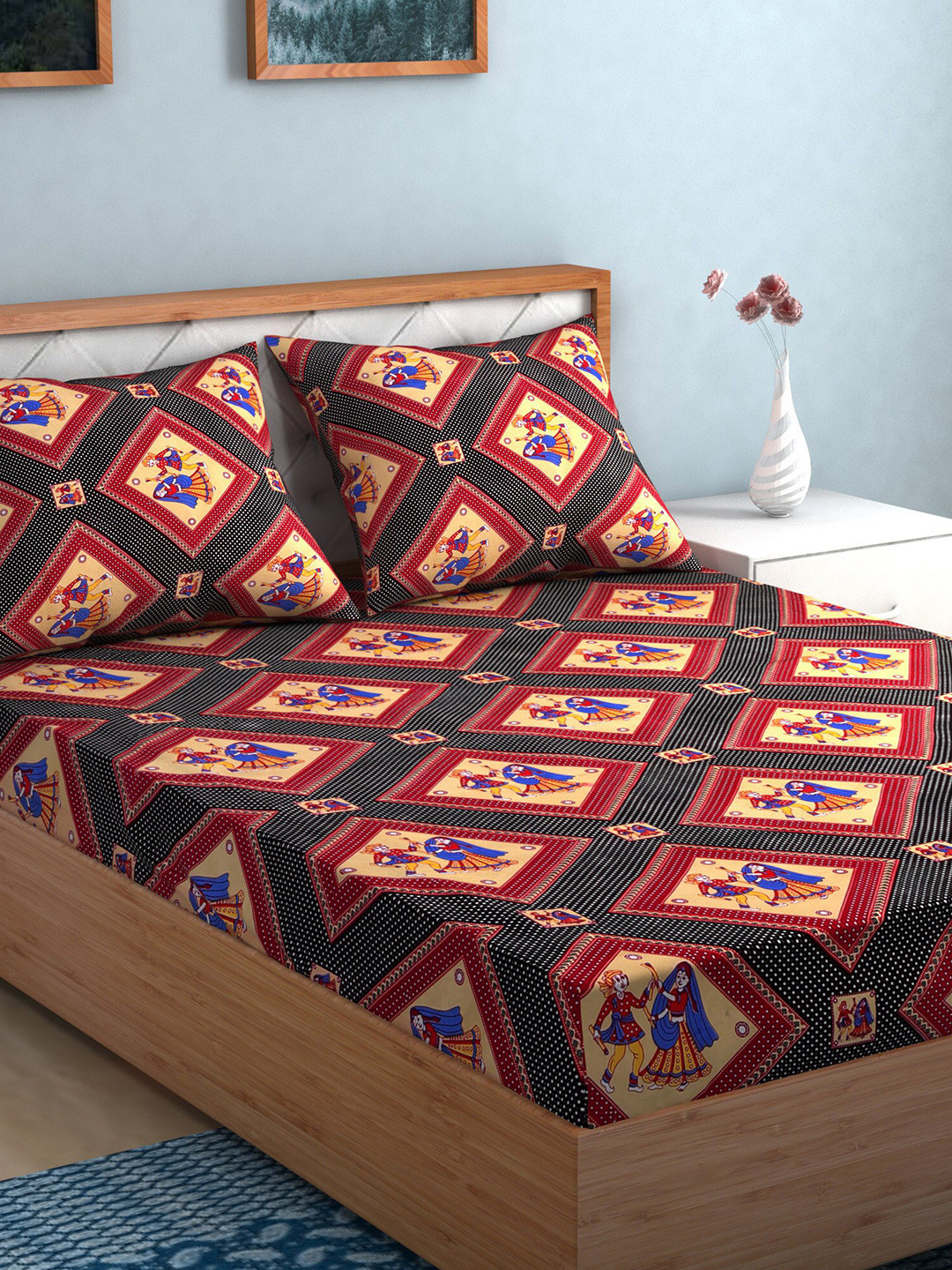 TAG 7 Multicoloured Printed Cotton 210 TC 2 King Bedsheet with 4 Pillow Covers, Multi
TAG 7 Multicoloured Printed Cotton 210 TC 2 King Bedsheet with 4 Pillow Covers, Multi
