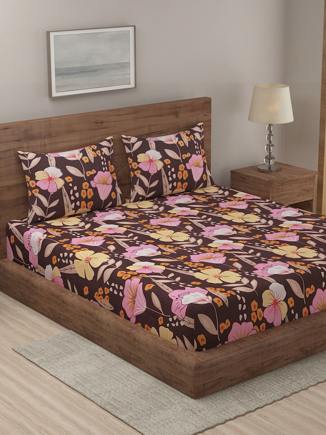 TAG 7 Multicoloured Printed Cotton 210 TC 2 King Bedsheet with 4 Pillow Covers, Multi
TAG 7 Multicoloured Printed Cotton 210 TC 2 King Bedsheet with 4 Pillow Covers, Multi