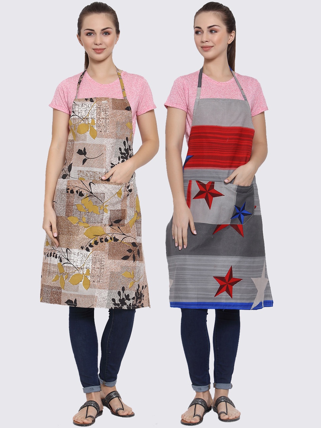 Arrabi Pack of 2 Multi Printed Aprons