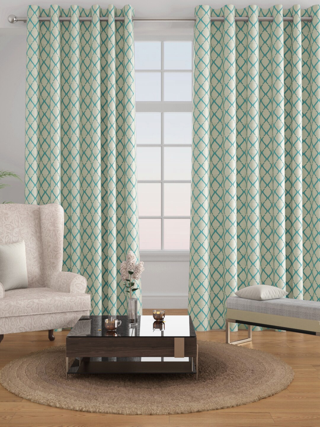 Raymond Home Turquoise Blue & Gold-Coloured Set of 2 Geometric Jacquard Door Curtains
Raymond Home Turquoise Blue & Gold-Coloured Set of 2 Geometric Jacquard Door Curtains