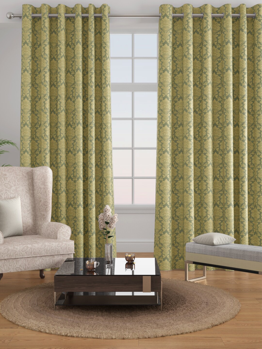 Raymond Home Set Of 2 Grey & Gold-Toned Ethnic Motifs Woven Design Jacquard Door Curtains
Raymond Home Set Of 2 Grey & Gold-Toned Ethnic Motifs Woven Design Jacquard Door Curtains