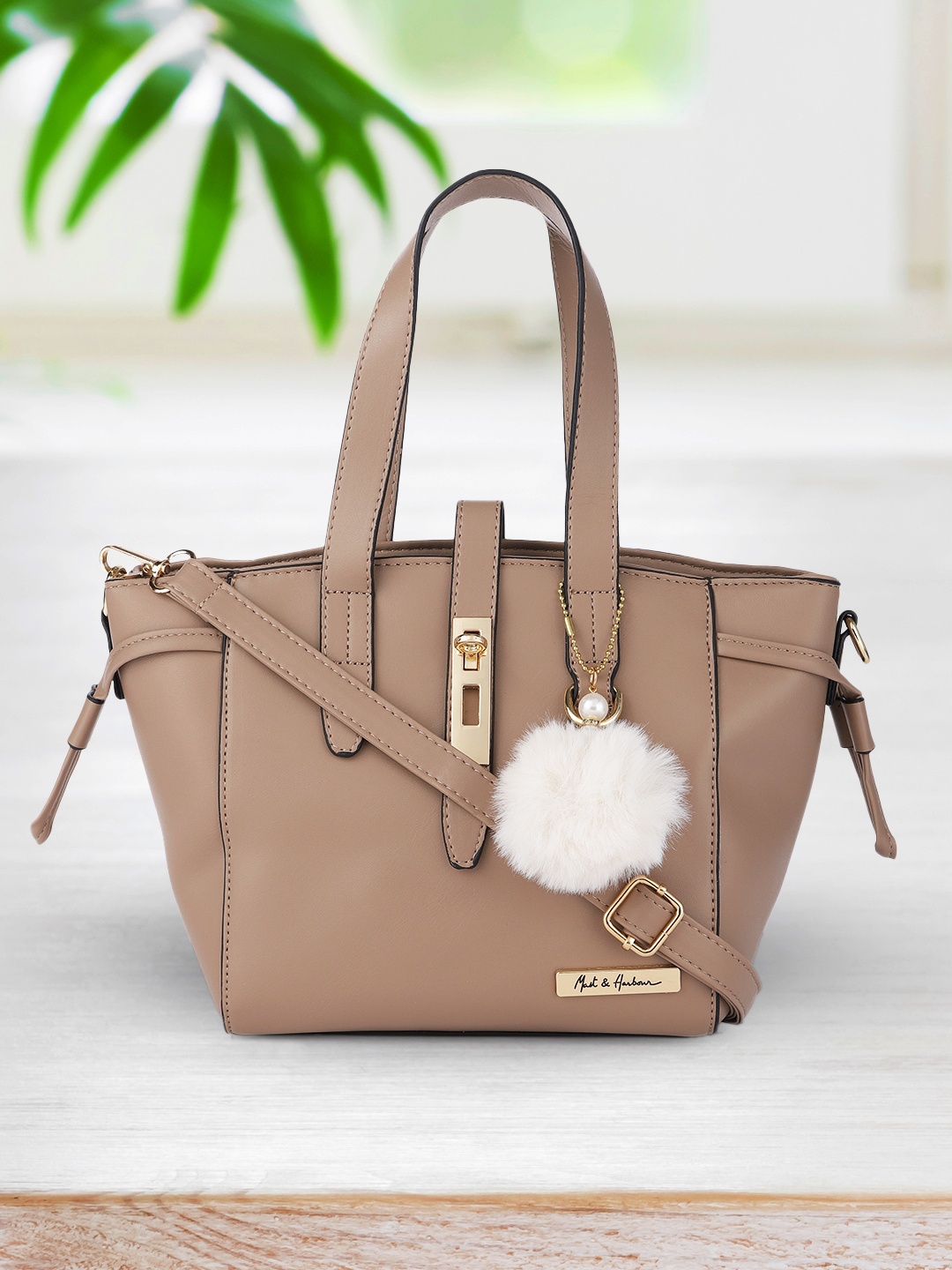 Mast & Harbour Khaki Structured Handheld Bag