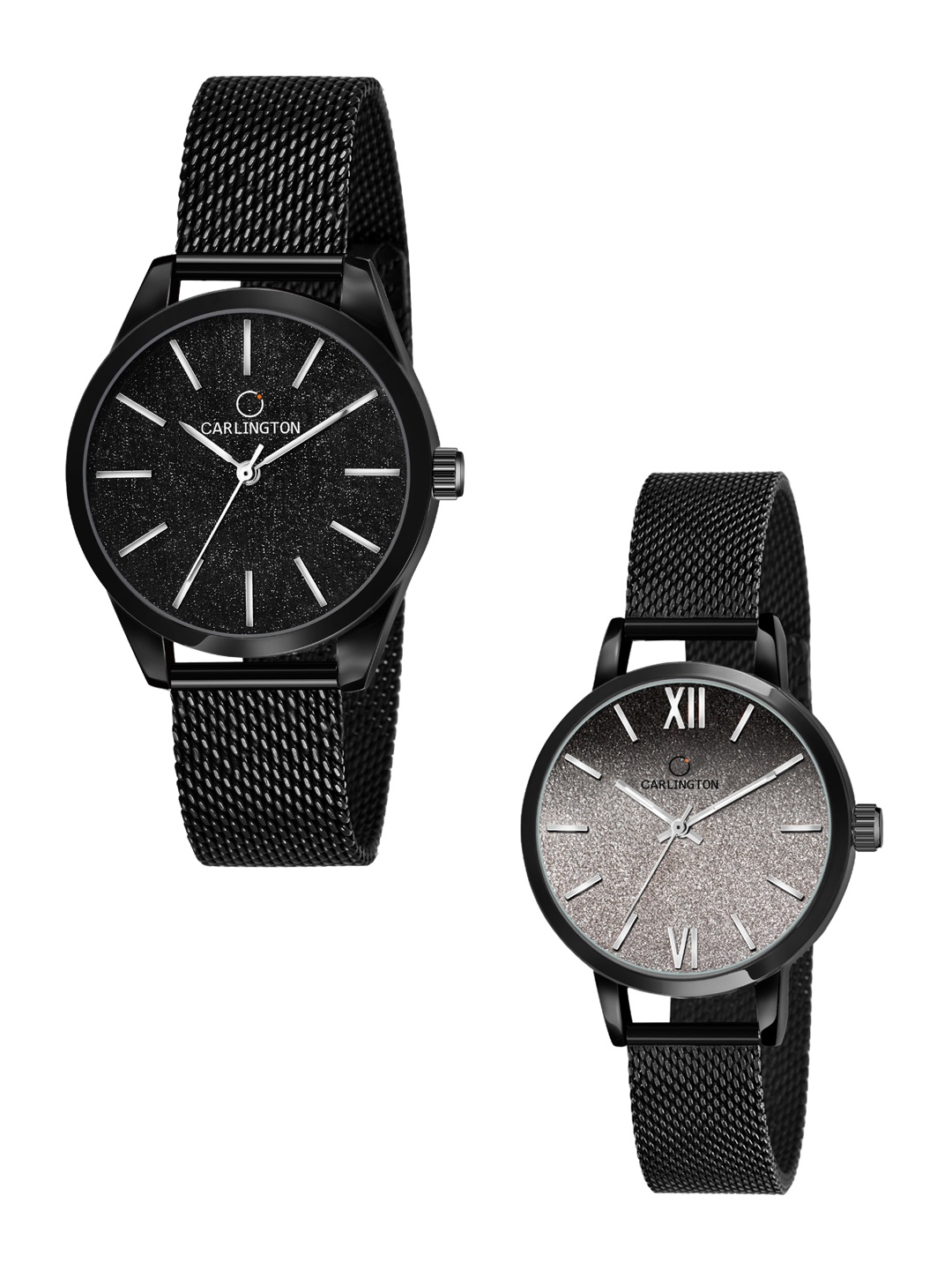 CARLINGTON Women Set of 2 Black Bracelet Style Straps Analogue Watches CT2001 CT2018
CARLINGTON Women Set of 2 Black Bracelet Style Straps Analogue Watches CT2001 CT2018