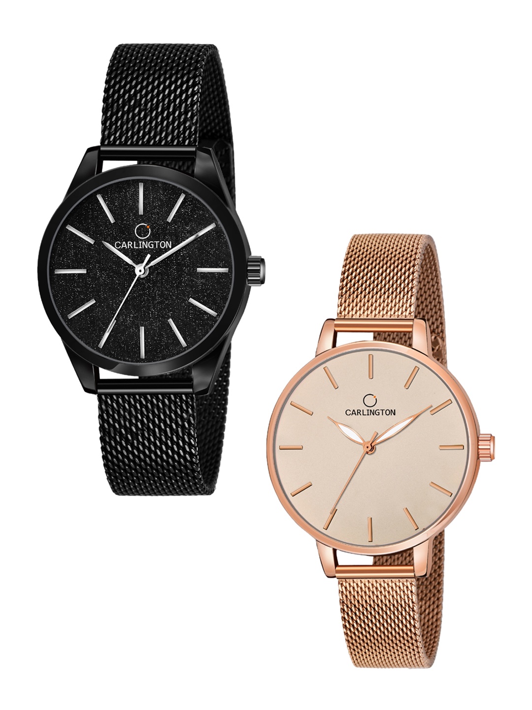 CARLINGTON Women Set Of 2 Stainless Steel Bracelet Style Straps Analogue Watch, Multi
CARLINGTON Women Set Of 2 Stainless Steel Bracelet Style Straps Analogue Watch, Multi