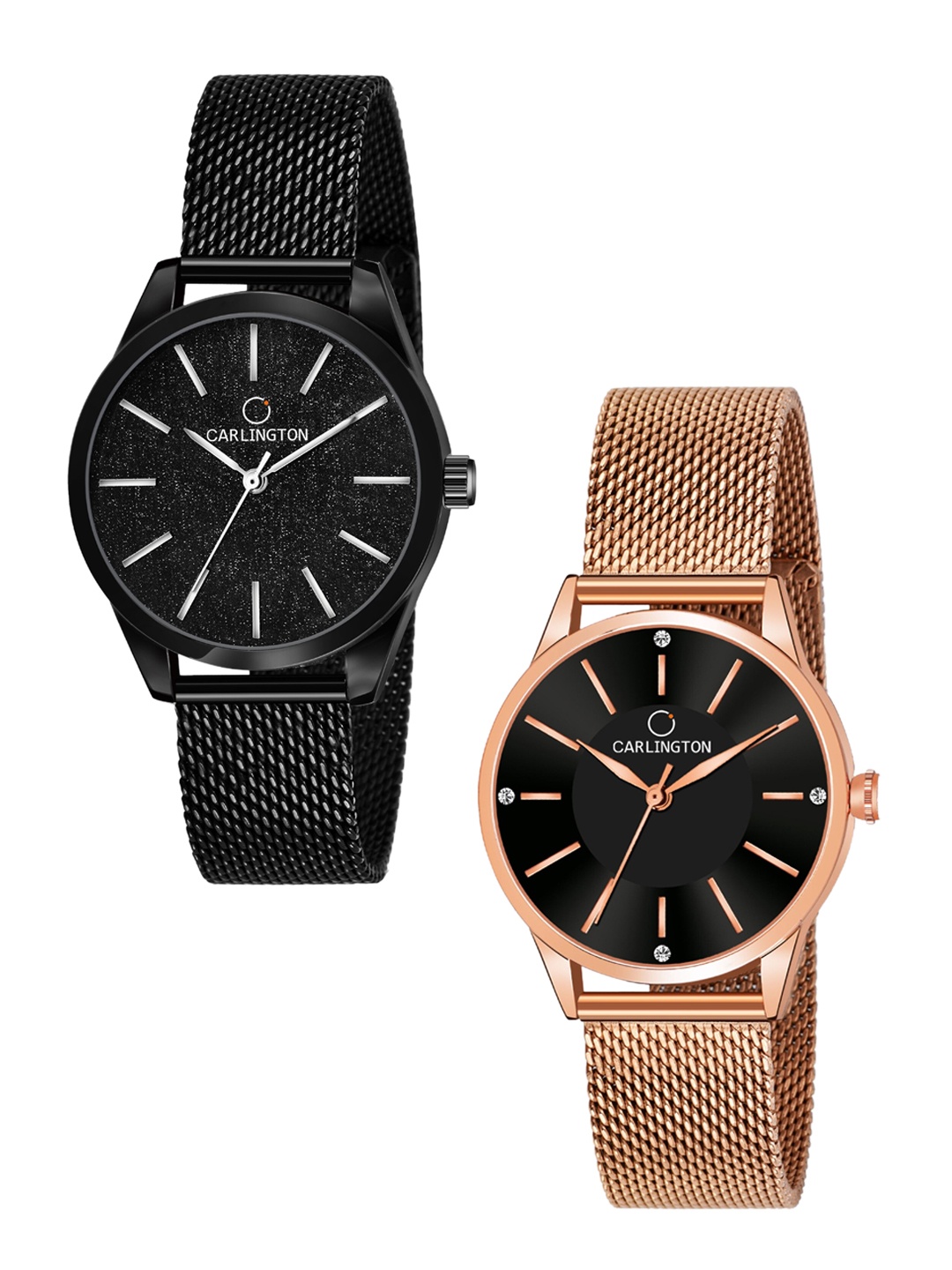 CARLINGTON Set-2 Women Bracelet Style Straps Analogue Watch CT2001 Black-CT2004 RoseBlack, Multi
CARLINGTON Set-2 Women Bracelet Style Straps Analogue Watch CT2001 Black-CT2004 RoseBlack, Multi